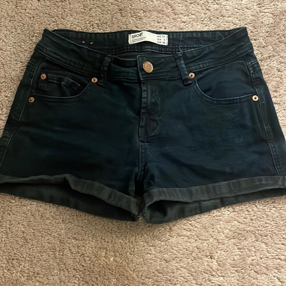 Black jean shorts